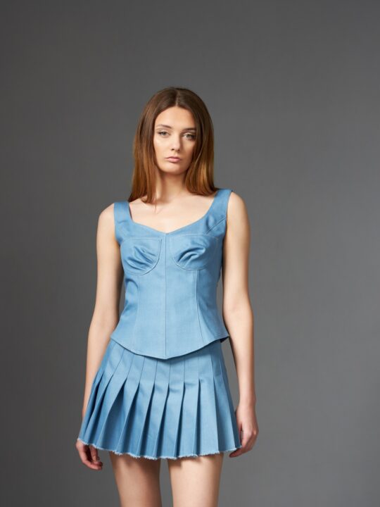 Corset denim albastru