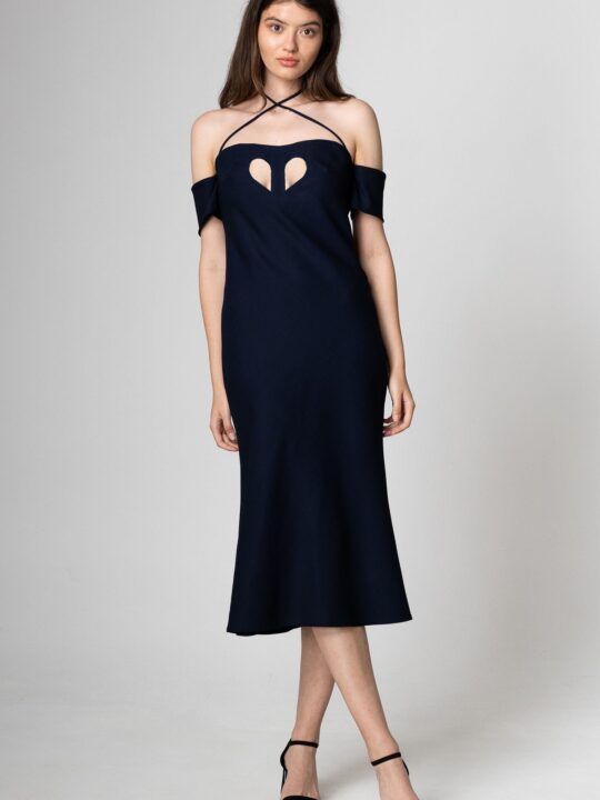 Rochie bleumarin 'Cut-out heart'