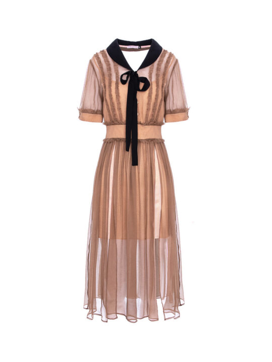 Rochie midi din muselină de mătase