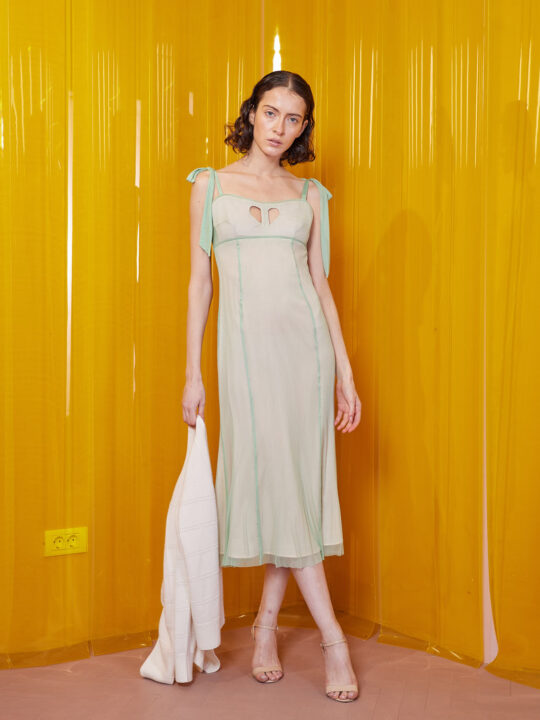 Rochie midi de mătase 'Regency'