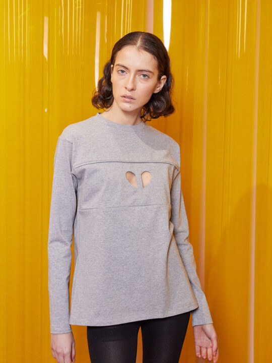 Cut-out heart blouse